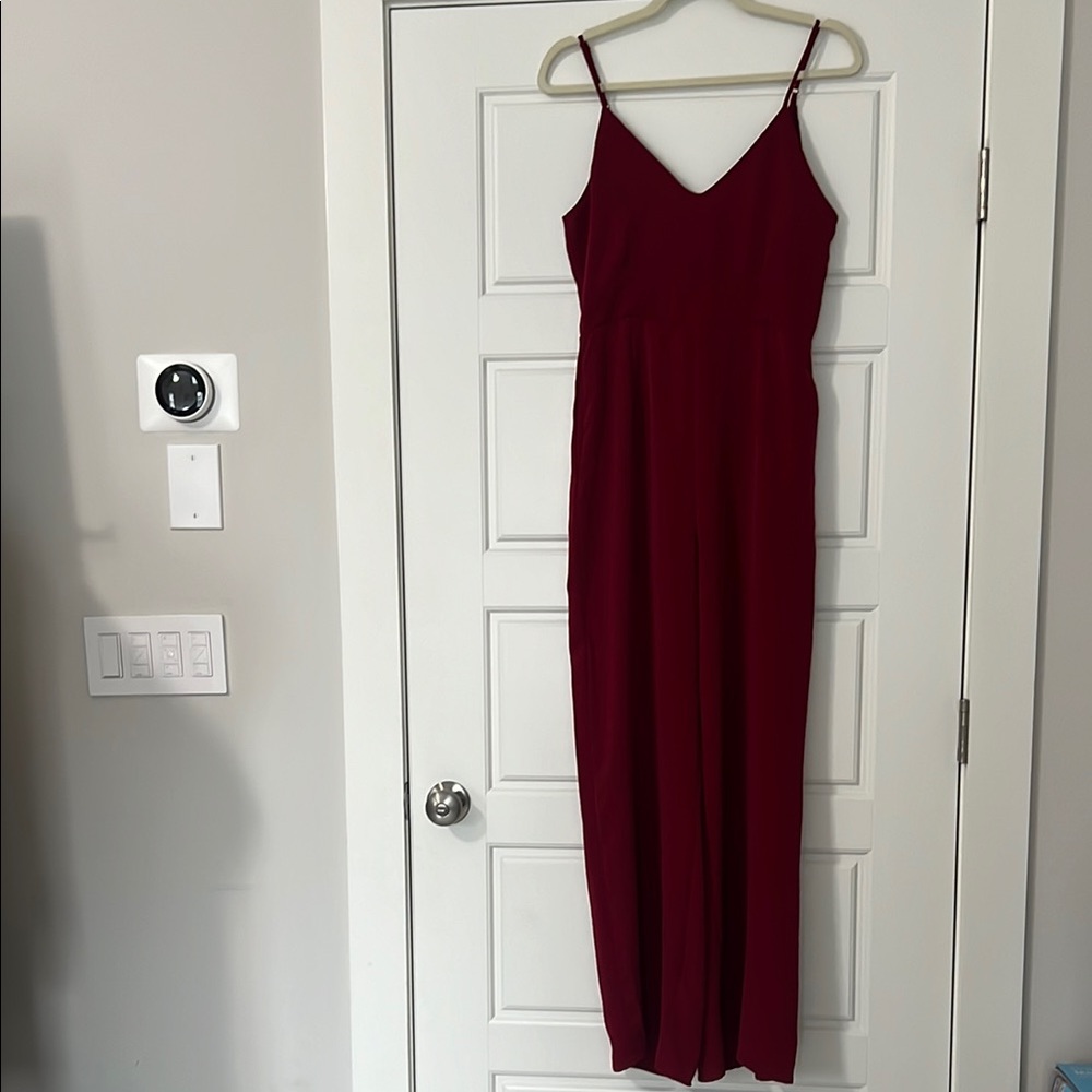 Red Pleated Maxi Dress with Spaghetti Straps